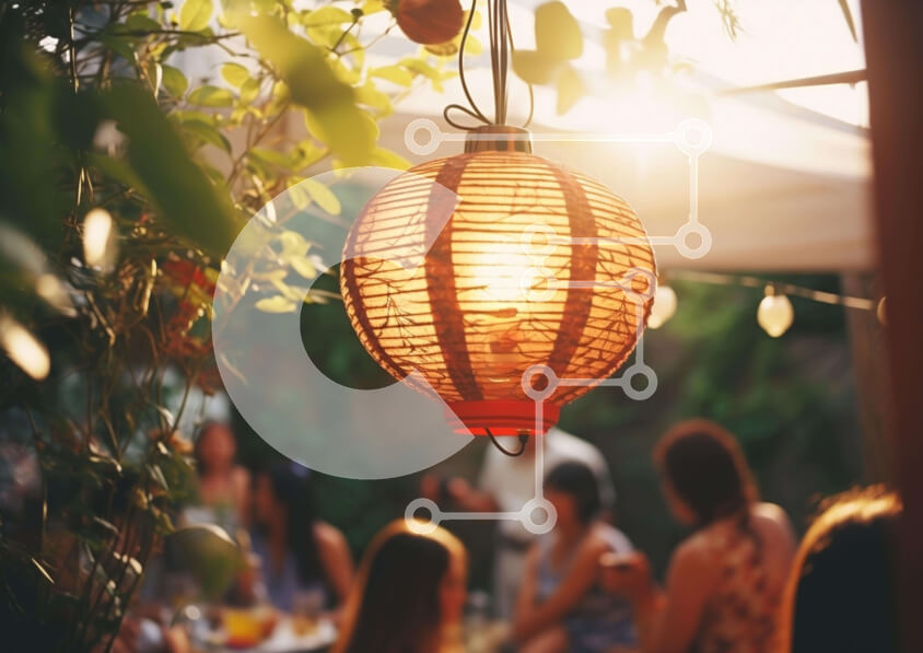 Intra Συλλεκτικό Ξύλινο Παζλ Plywood  4mm - Ομάδα ανθρώπων στην υπαίθρια τραπεζαρία Σε Ξύλινο Κουτί - Διαστάσεις Puzzle: 10x10 cm – 25 κομμάτια