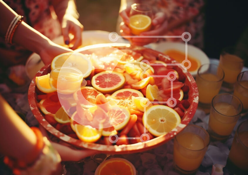 Σετ των 2 Intra Συλλεκτικό Ξύλινο Παζλ Plywood  4mm - Ποικιλία φρούτων και ποτών Σε Ξύλινο Κουτί - Διαστάσεις: 10x10 cm – 25 κομμάτια