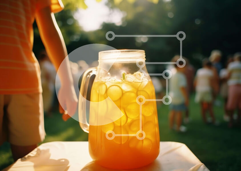 Σετ των 2 Intra Συλλεκτικό Ξύλινο Παζλ Plywood  4mm - Υπαίθρια συγκέντρωση με κανάτα ποτού πορτοκαλιού Σε Ξύλινο Κουτί - Διαστάσεις: 10x10 cm – 25 κομμάτια