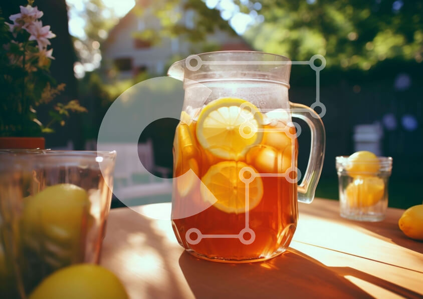 Σετ των 2 Intra Συλλεκτικό Ξύλινο Παζλ Plywood  4mm - Στάμνα λεμονάδας με φρέσκα λεμόνια και φρούτα Σε Ξύλινο Κουτί - Διαστάσεις: 10x10 cm – 25 κομμάτια