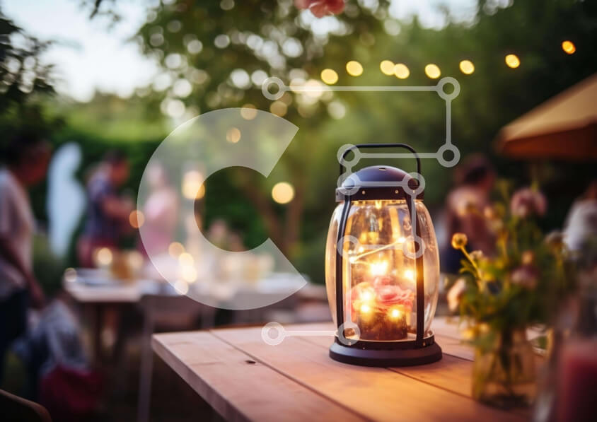 Intra Συλλεκτικό Ξύλινο Παζλ Plywood  4mm - Υπαίθρια Συγκέντρωση με Φωτιζόμενο Φανάρι και Κεριά Σε Ξύλινο Κουτί - Διαστάσεις Puzzle: 10x10 cm – 25 κομμάτια