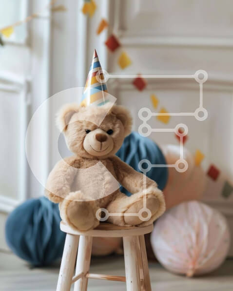 Intra Συλλεκτικό Ξύλινο Παζλ Plywood  4mm - Γιορτή αρκουδάκι Σε Ξύλινο Κουτί - Διαστάσεις Puzzle: 10x10 cm – 25 κομμάτια