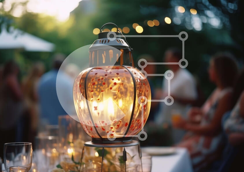 Σετ των 2 Intra Συλλεκτικό Ξύλινο Παζλ Plywood  4mm - Τραπεζαρία εξωτερικού χώρου με Φανάρι Σε Ξύλινο Κουτί - Διαστάσεις: 10x10 cm – 25 κομμάτια