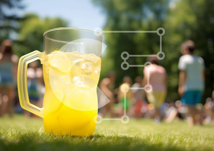 Σετ των 2 Intra Συλλεκτικό Ξύλινο Παζλ Plywood  4mm - Μεγάλο ποτήρι λεμονάδας με ανθρώπους Σε Ξύλινο Κουτί - Διαστάσεις: 10x10 cm – 25 κομμάτια