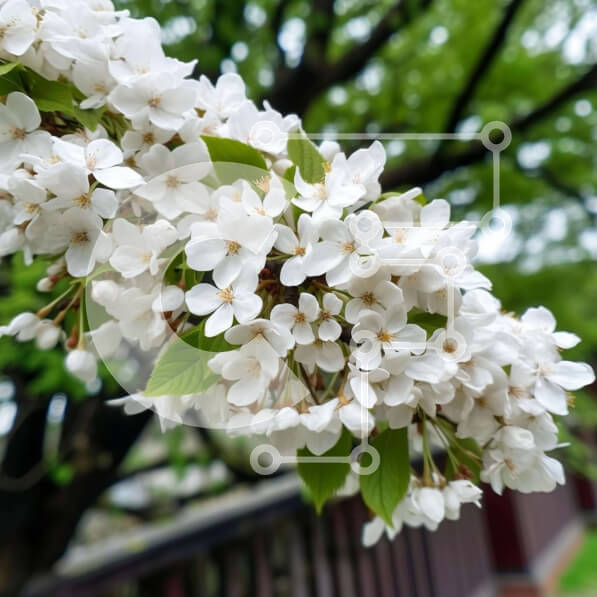 Intra Συλλεκτικό Ξύλινο Παζλ Plywood  4mm - Κλαδί δέντρου με λευκά λουλούδια Σε Ξύλινο Κουτί - Διαστάσεις: 10x10 cm – 25 κομμάτια