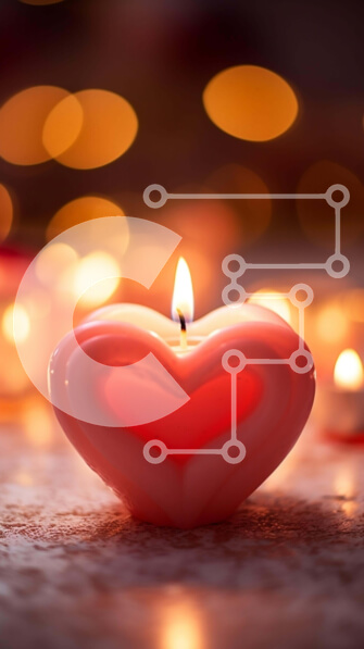 Intra Συλλεκτικό Ξύλινο Παζλ Plywood  4mm - Ρομαντική ρύθμιση κεριών σε σχήμα καρδιάς Σε Ξύλινο Κουτί - Διαστάσεις: 10x10 cm – 25 κομμάτια