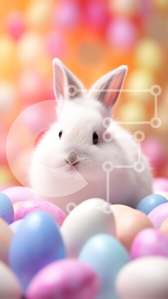 Intra Συλλεκτικό Ξύλινο Παζλ Plywood  4mm - Λευκό κουνέλι και πολύχρωμα Πασχαλινά αυγά Σε Ξύλινο Κουτί - Διαστάσεις: 10x10 cm – 25 κομμάτια