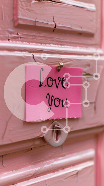 Intra Συλλεκτικό Ξύλινο Παζλ Plywood  4mm - Ροζ Πόρτα με νότα «Love You». Σε Ξύλινο Κουτί - Διαστάσεις Puzzle: 10x10 cm – 25 κομμάτια