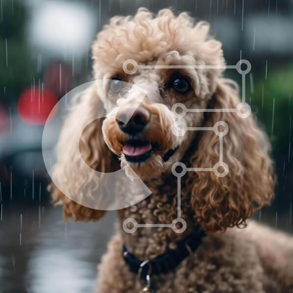 Intra Συλλεκτικό Ξύλινο Παζλ Plywood  4mm - Ευτυχισμένο καφέ κανίς στη βροχή Σε Ξύλινο Κουτί - Διαστάσεις: 10x10 cm – 25 κομμάτια