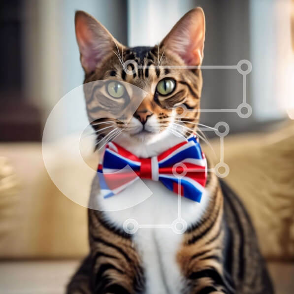 Intra Συλλεκτικό Ξύλινο Παζλ Plywood  4mm - Γάτα με παπιγιόν στον καναπέ Σε Ξύλινο Κουτί - Διαστάσεις: 10x10 cm – 25 κομμάτια