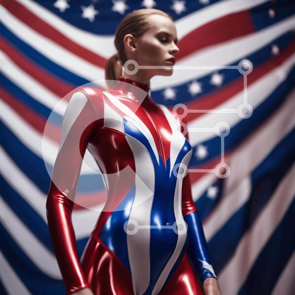 Σετ των 2 Intra Συλλεκτικό Ξύλινο Παζλ Plywood  4mm - Γυναίκα με Κόκκινο, Λευκό και Μπλε κορμάκι από λάτεξ Σε Ξύλινο Κουτί - Διαστάσεις: 10x10 cm – 25 κομμάτια