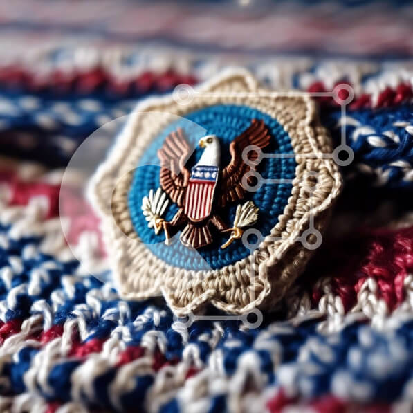 Intra Συλλεκτικό Ξύλινο Παζλ Plywood  4mm - Μπλε, Κόκκινο, Λευκό και Μπλε Αετός καρφίτσα Σε Ξύλινο Κουτί - Διαστάσεις: 10x10 cm – 25 κομμάτια