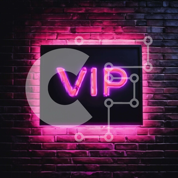 Intra Συλλεκτικό Ξύλινο Παζλ Plywood  4mm - Ροζ νέον επιγραφή VIP σε τοίχο από τούβλα Σε Ξύλινο Κουτί - Διαστάσεις Puzzle: 10x10 cm – 25 κομμάτια