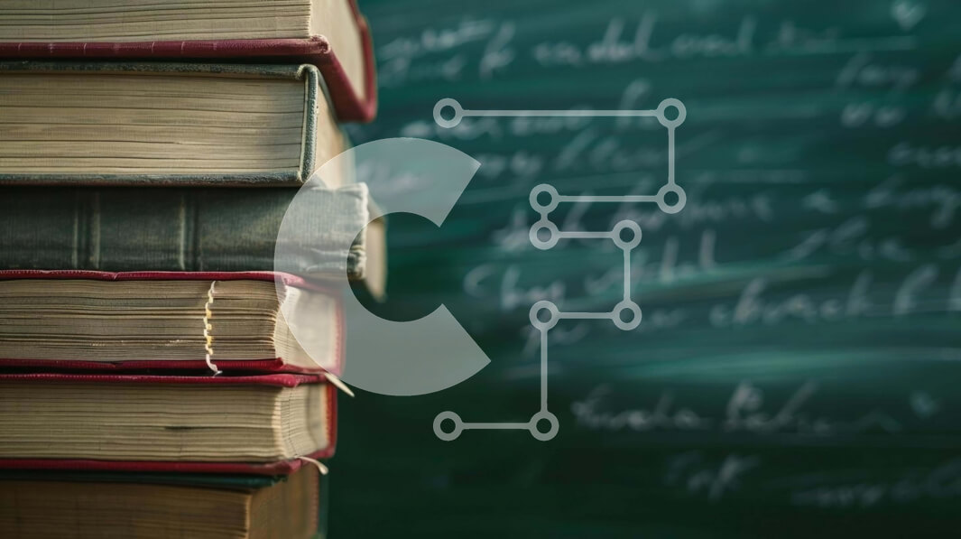 Intra Συλλεκτικό Ξύλινο Παζλ Plywood  4mm - Στοίβα από βιβλία στον αρχαίο μαυροπίνακα Σε Ξύλινο Κουτί - Διαστάσεις Puzzle: 10x10 cm – 25 κομμάτια