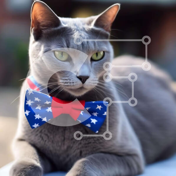 Intra Συλλεκτικό Ξύλινο Παζλ Plywood  4mm - Γκρι γάτα με παπιγιόν Σε Ξύλινο Κουτί - Διαστάσεις: 10x10 cm – 25 κομμάτια