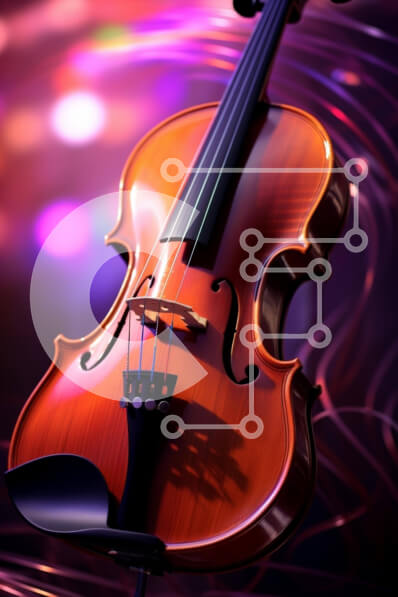 Intra Συλλεκτικό Ξύλινο Παζλ Plywood  4mm - Βιολί σε αφηρημένο φόντο Σε Ξύλινο Κουτί - Διαστάσεις Puzzle: 10x10 cm – 25 κομμάτια