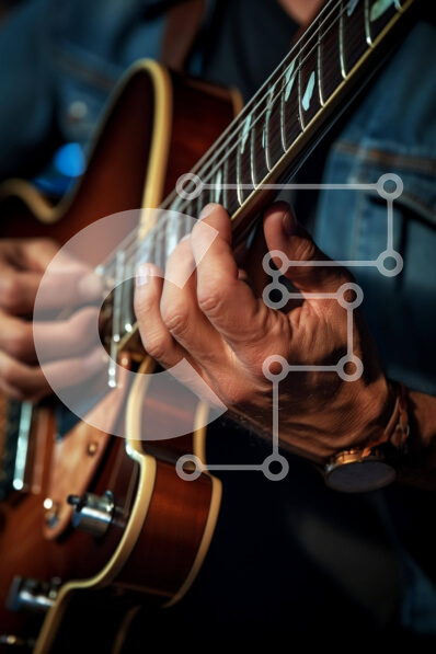 Intra Συλλεκτικό Ξύλινο Παζλ Plywood  4mm - Άνδρας που παίζει ηλεκτρική κιθάρα Σε Ξύλινο Κουτί - Διαστάσεις Puzzle: 10x10 cm – 25 κομμάτια