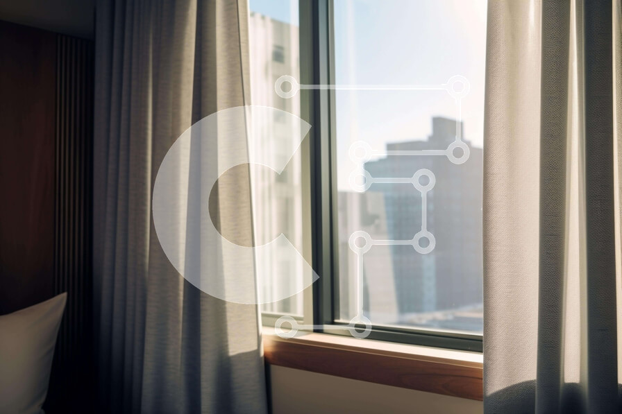 Intra Συλλεκτικό Ξύλινο Παζλ Plywood  4mm - Υπνοδωμάτιο με θέα στον ορίζοντα της πόλης Σε Ξύλινο Κουτί - Διαστάσεις Puzzle: 10x10 cm – 25 κομμάτια