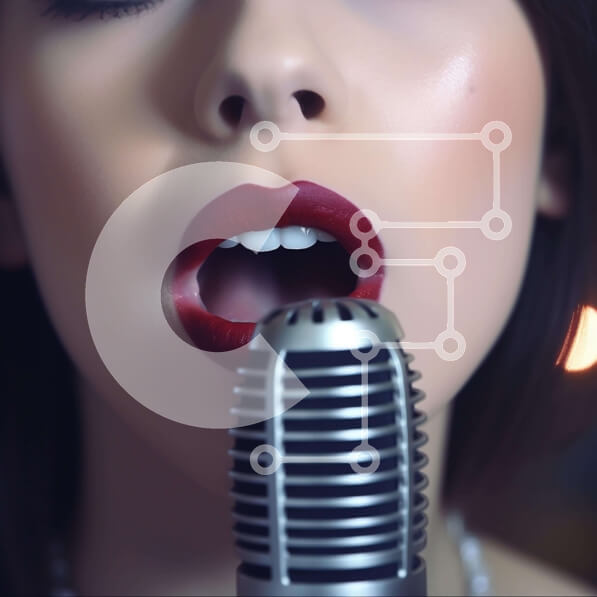 Intra Συλλεκτικό Ξύλινο Παζλ Plywood  4mm - Γυναίκα που τραγουδά στο μικρόφωνο Σε Ξύλινο Κουτί - Διαστάσεις Puzzle: 10x10 cm – 25 κομμάτια