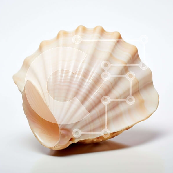 Intra Συλλεκτικό Ξύλινο Παζλ Plywood  4mm - Ροζ και λευκό κοχύλι σε άσπρο φόντο Σε Ξύλινο Κουτί - Διαστάσεις: 10x10 cm – 25 κομμάτια