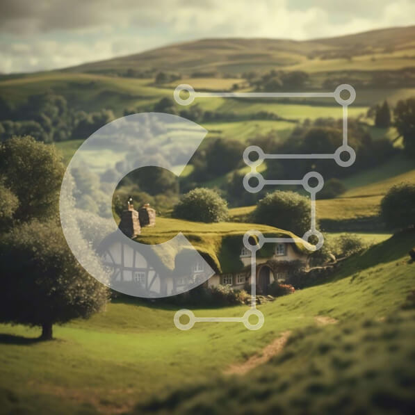 Intra Συλλεκτικό Ξύλινο Παζλ Plywood  4mm - Καλαίσθητο εξοχικό σπίτι σε ένα καταπράσινο τοπίο Σε Ξύλινο Κουτί - Διαστάσεις: 10x10 cm – 25 κομμάτια