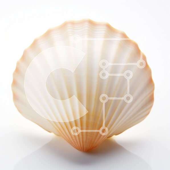 Intra Συλλεκτικό Ξύλινο Παζλ Plywood  4mm - Μεγάλο πορτοκαλί και λευκό κοχύλι σε λευκό φόντο Σε Ξύλινο Κουτί - Διαστάσεις: 10x10 cm – 25 κομμάτια