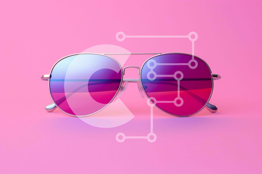 Intra Συλλεκτικό Ξύλινο Παζλ Plywood  4mm - Κομψά ασημένια γυαλιά ηλίου σε ροζ φόντο Σε Ξύλινο Κουτί - Διαστάσεις Puzzle: 10x10 cm – 25 κομμάτια