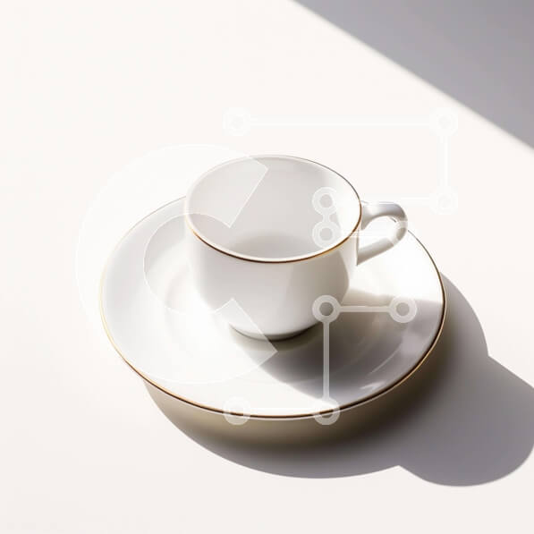 Σετ των 2 Intra Συλλεκτικό Ξύλινο Παζλ Plywood  4mm - Σετ Λευκό Κύπελλο και Πιατάκι Σε Ξύλινο Κουτί - Διαστάσεις: 10x10 cm – 25 κομμάτια