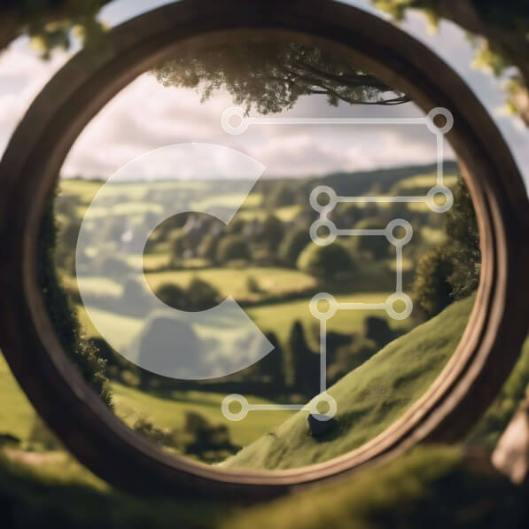 Intra Συλλεκτικό Ξύλινο Παζλ Plywood  4mm - Κυκλική τρύπα σε καταπράσινο τοπίο Σε Ξύλινο Κουτί - Διαστάσεις: 10x10 cm – 25 κομμάτια