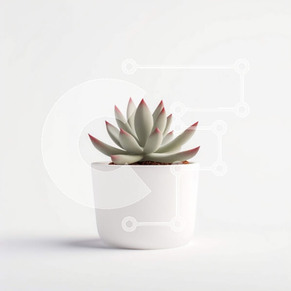 Intra Συλλεκτικό Ξύλινο Παζλ Plywood  4mm - Μικρό παχύφυτο σε γλάστρα Σε Ξύλινο Κουτί - Διαστάσεις: 10x10 cm – 25 κομμάτια