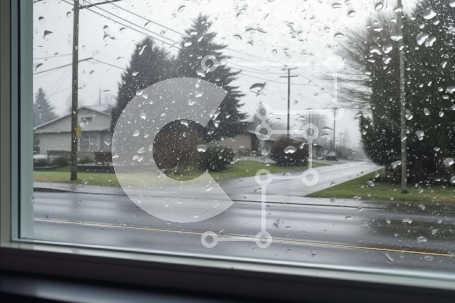 Intra Συλλεκτικό Ξύλινο Παζλ Plywood  4mm - Βροχερή μέρα στην πόλη Σε Ξύλινο Κουτί - Διαστάσεις Puzzle: 10x10 cm – 25 κομμάτια