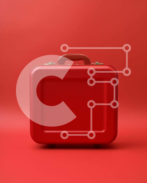 Intra Συλλεκτικό Ξύλινο Παζλ Plywood  4mm - Κόκκινος χαρτοφύλακας σε πορτοκαλί φόντο Σε Ξύλινο Κουτί - Διαστάσεις: 10x10 cm – 25 κομμάτια