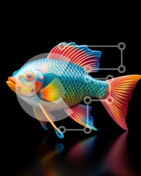 Intra Συλλεκτικό Ξύλινο Παζλ Plywood  4mm - Ψάρια παιχνιδιών με έντονα χρώματα Σε Ξύλινο Κουτί - Διαστάσεις: 10x10 cm – 25 κομμάτια