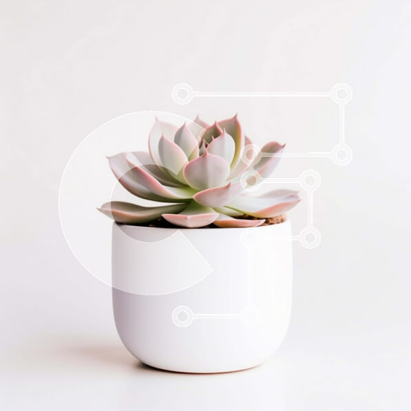 Intra Συλλεκτικό Ξύλινο Παζλ Plywood  4mm - Υγιές παχύφυτο σε γλάστρα σε άσπρο φόντο Σε Ξύλινο Κουτί - Διαστάσεις: 10x10 cm – 25 κομμάτια