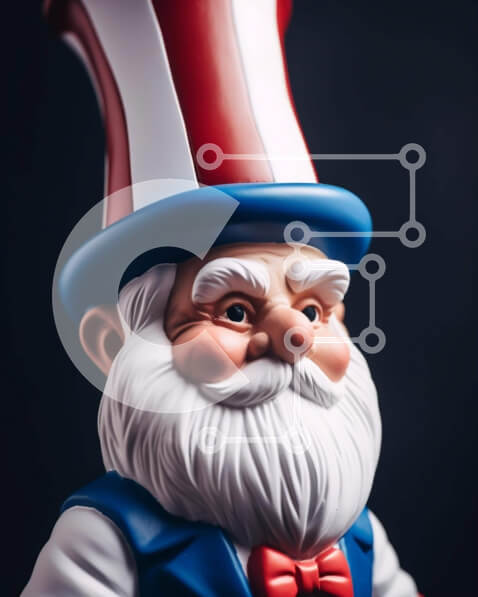 Intra Συλλεκτικό Ξύλινο Παζλ Plywood  4mm - Τέταρτη Ιουλίου Άγαλμα θείου Σαμ σε κόκκινο, λευκό και μπλε Σε Ξύλινο Κουτί - Διαστάσεις: 10x10 cm – 25 κομμάτια