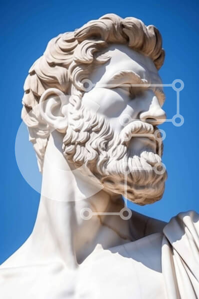 Intra Συλλεκτικό Ξύλινο Παζλ Plywood  4mm - Άγαλμα ενός γενειοφόρου από τον Πλάτωνα στην Πομπηία Σε Ξύλινο Κουτί - Διαστάσεις Puzzle: 10x10 cm – 25 κομμάτια