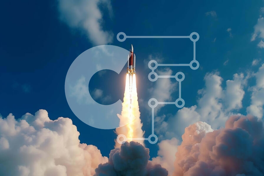 Intra Συλλεκτικό Ξύλινο Παζλ Plywood  4mm - Εκτόξευση πυραύλων στο Blue Sky Σε Ξύλινο Κουτί - Διαστάσεις Puzzle: 10x10 cm – 25 κομμάτια