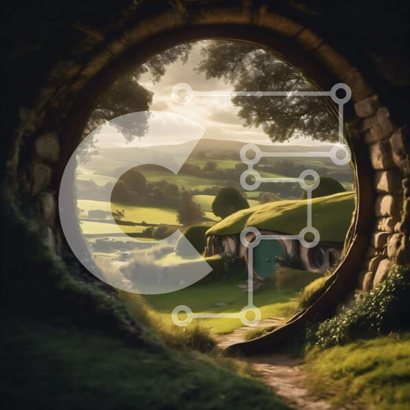 Intra Συλλεκτικό Ξύλινο Παζλ Plywood  4mm - Είσοδος Σπίτι Χόμπιτ στη φύση Σε Ξύλινο Κουτί - Διαστάσεις: 10x10 cm – 25 κομμάτια