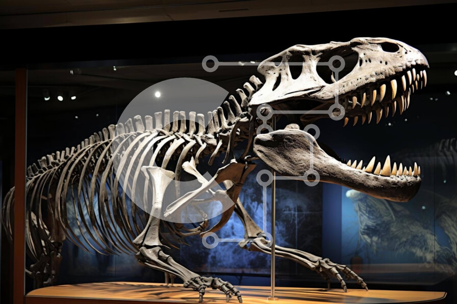 Intra Συλλεκτικό Ξύλινο Παζλ Plywood  4mm - Οθόνη σκελετού T-Rex Σε Ξύλινο Κουτί - Διαστάσεις Puzzle: 10x10 cm – 25 κομμάτια