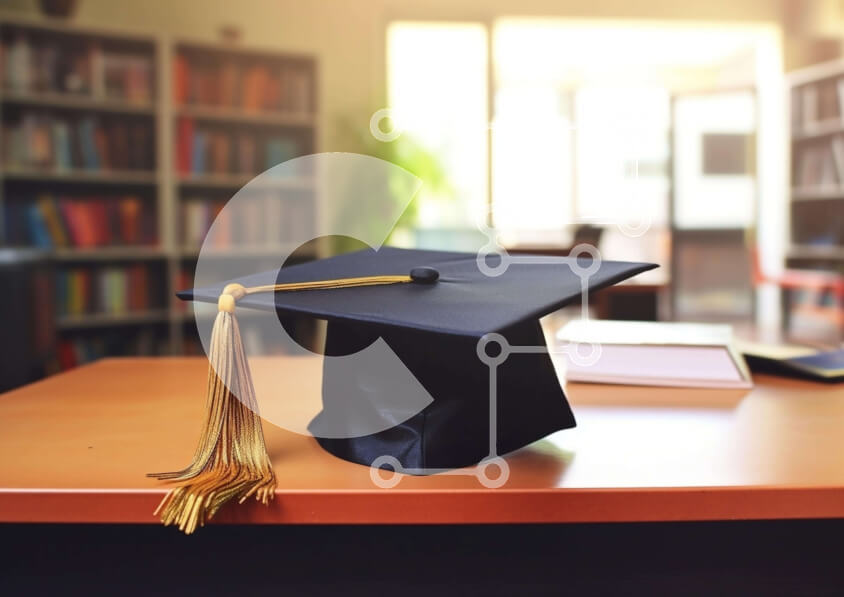 Intra Συλλεκτικό Ξύλινο Παζλ Plywood  4mm - Καπάκι αποφοίτησης στο γραφείο Σε Ξύλινο Κουτί - Διαστάσεις Puzzle: 10x10 cm – 25 κομμάτια