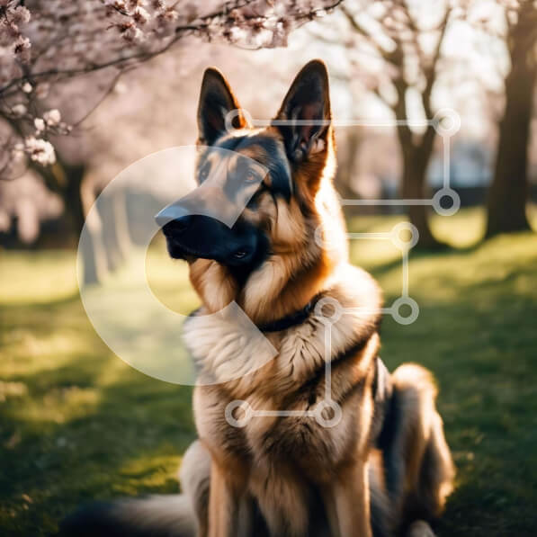 Intra Συλλεκτικό Ξύλινο Παζλ Plywood  4mm - Γερμανικός Ποιμενικός Σκύλος στη Φύση Σε Ξύλινο Κουτί - Διαστάσεις: 10x10 cm – 25 κομμάτια