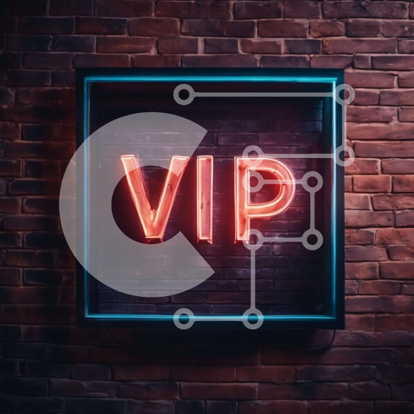 Intra Συλλεκτικό Ξύλινο Παζλ Plywood  4mm - VIP νέον επιγραφή σε τοίχο από τούβλα Σε Ξύλινο Κουτί - Διαστάσεις Puzzle: 10x10 cm – 25 κομμάτια