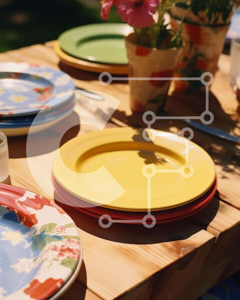 Σετ των 2 Intra Συλλεκτικό Ξύλινο Παζλ Plywood  4mm - Πολύχρωμο τραπέζι με λουλούδια και ποτήρια Σε Ξύλινο Κουτί - Διαστάσεις: 10x10 cm – 25 κομμάτια