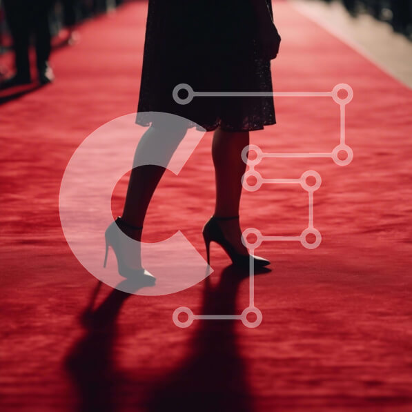 Σετ των 2 Intra Συλλεκτικό Ξύλινο Παζλ Plywood  4mm - Γυναίκα που περπατά στο κόκκινο χαλί με ψηλοτάκουνα παπούτσια Σε Ξύλινο Κουτί - Διαστάσεις: 10x10 cm – 25 κομμάτια