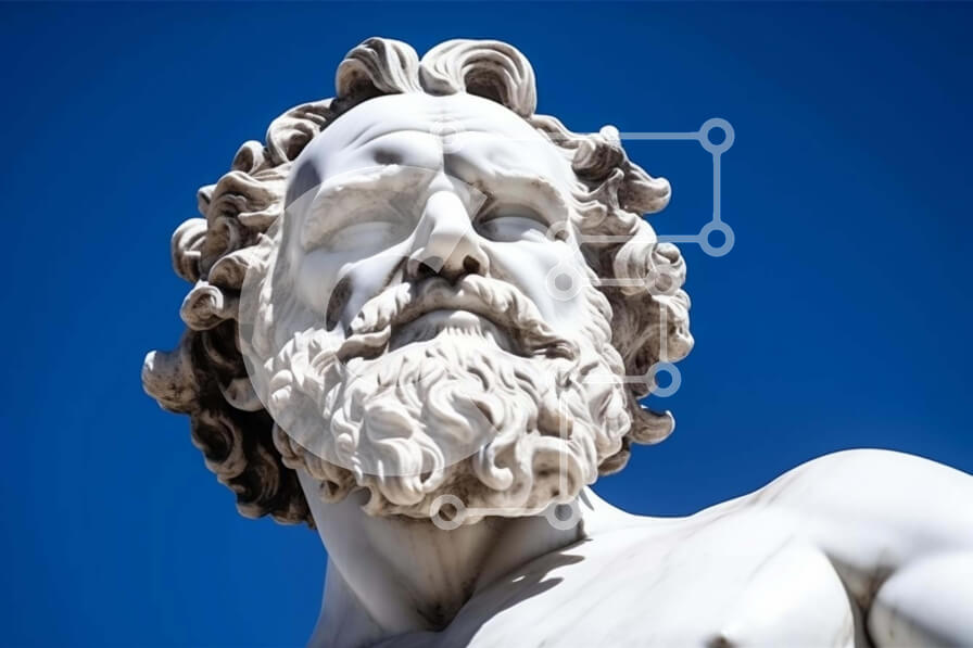 Intra Συλλεκτικό Ξύλινο Παζλ Plywood  4mm - Αρχαίο ελληνικό άγαλμα με μπλε ουρανό Σε Ξύλινο Κουτί - Διαστάσεις Puzzle: 10x10 cm – 25 κομμάτια