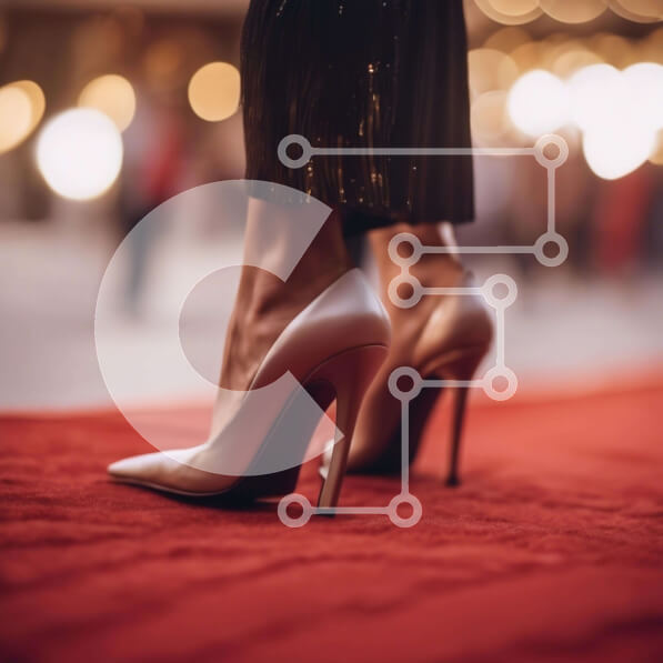 Σετ των 2 Intra Συλλεκτικό Ξύλινο Παζλ Plywood  4mm - Κομψή γυναίκα στο κόκκινο χαλί σε εκδήλωση Σε Ξύλινο Κουτί - Διαστάσεις: 10x10 cm – 25 κομμάτια