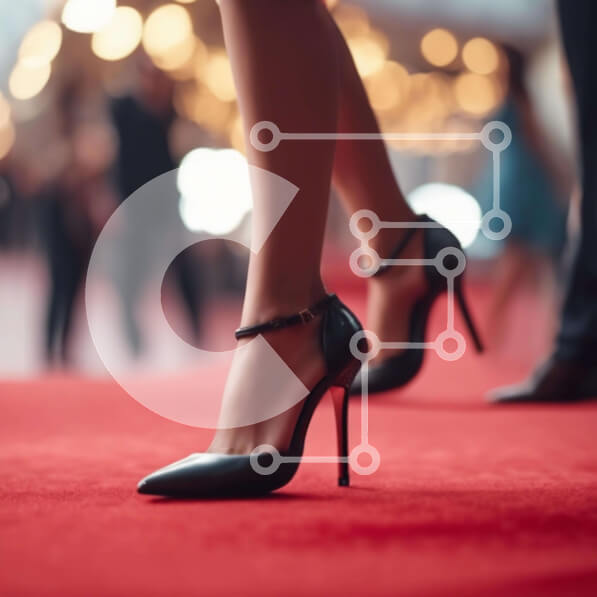 Σετ των 2 Intra Συλλεκτικό Ξύλινο Παζλ Plywood  4mm - Γυναίκα με μαύρα ψηλοτάκουνα στο κόκκινο χαλί Σε Ξύλινο Κουτί - Διαστάσεις: 10x10 cm – 25 κομμάτια