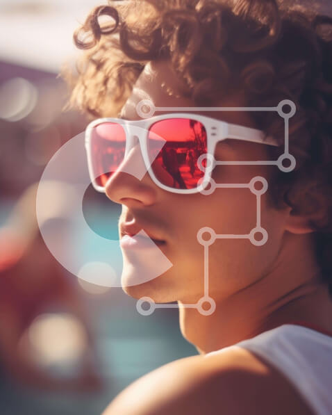 Intra Συλλεκτικό Ξύλινο Παζλ Plywood  4mm - Νεαρός άνδρας στην πισίνα Σε Ξύλινο Κουτί - Διαστάσεις Puzzle: 10x10 cm – 25 κομμάτια