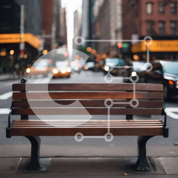 Intra Συλλεκτικό Ξύλινο Παζλ Plywood  4mm - Ξύλινος πάγκος στην Urban Street Σε Ξύλινο Κουτί - Διαστάσεις Puzzle: 10x10 cm – 25 κομμάτια