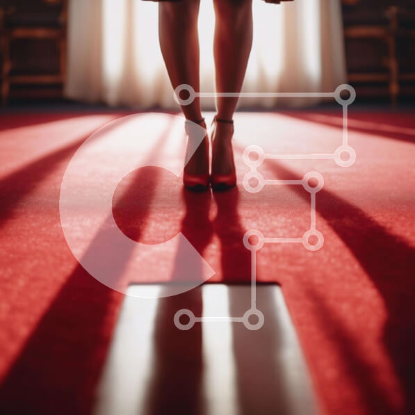 Σετ των 2 Intra Συλλεκτικό Ξύλινο Παζλ Plywood  4mm - Γυναίκα στο κόκκινο χαλί με τις σκιές Σε Ξύλινο Κουτί - Διαστάσεις: 10x10 cm – 25 κομμάτια